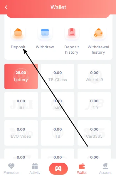 select deposit for 91 club